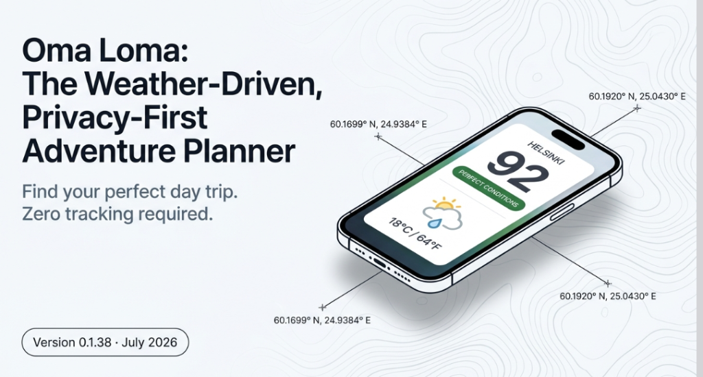 Oma Loma: The Weather-Driven, Privacy-First Adventure Planner